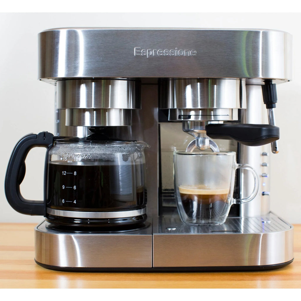 Stainless Steel Combination Espresso Machine & 10 Cup Drip Coffee Maker X676