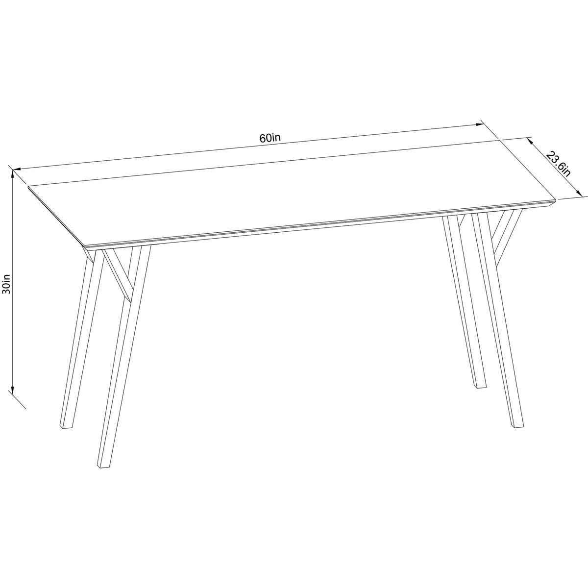 60"W Writing Desk, Light Oak Y9982