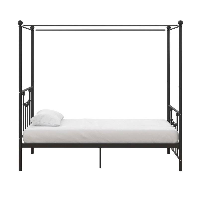 Twin Size Metal Canopy Bed Frame in Black U936