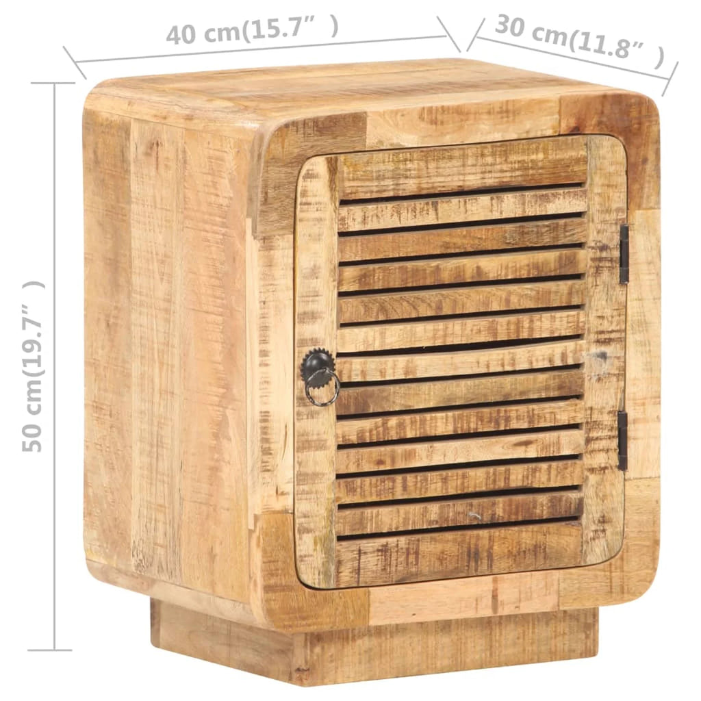 Rough Mango Wood Bedside Cabinet Q71726