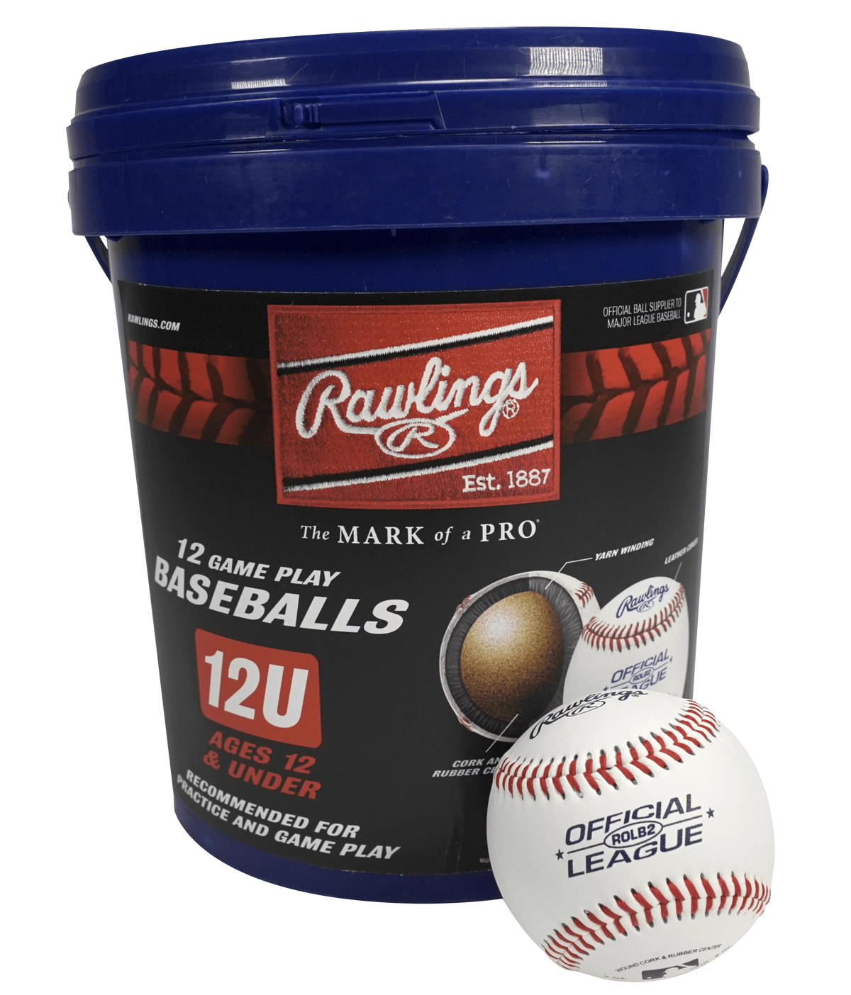 Youth Practice Baseball Bucket, 12 Count Z271