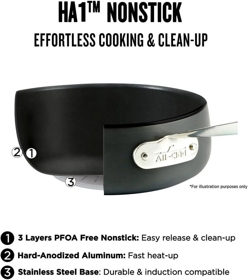 4 quart Hard Anodized Nonstick Cookware with Glass Lid Y39654