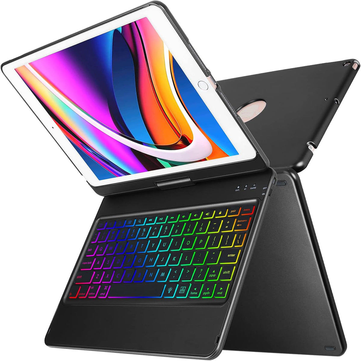10 Color Backlit 360 Rotatable Keyboard Case V672258