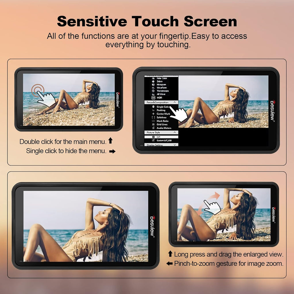 5.5 inch Touch Screen Camera Field Monitor with 4K Input/Output D141