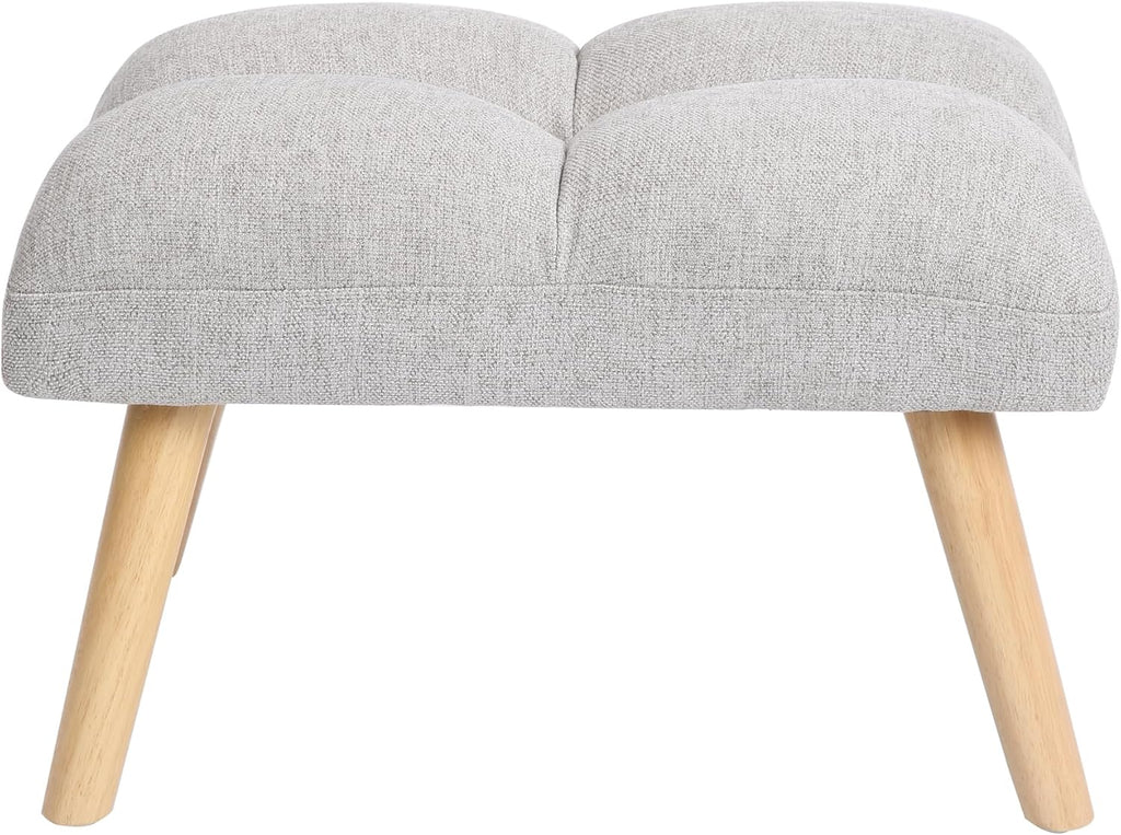 Decorative Chair Set with Footstool, Adjustable Backrest, Wooden Legs A840