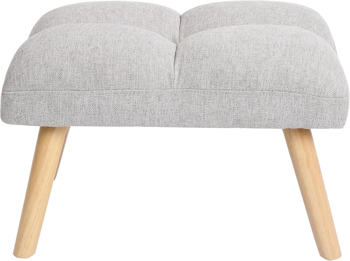 Decorative Chair Set with Footstool, Adjustable Backrest, Wooden Legs A840