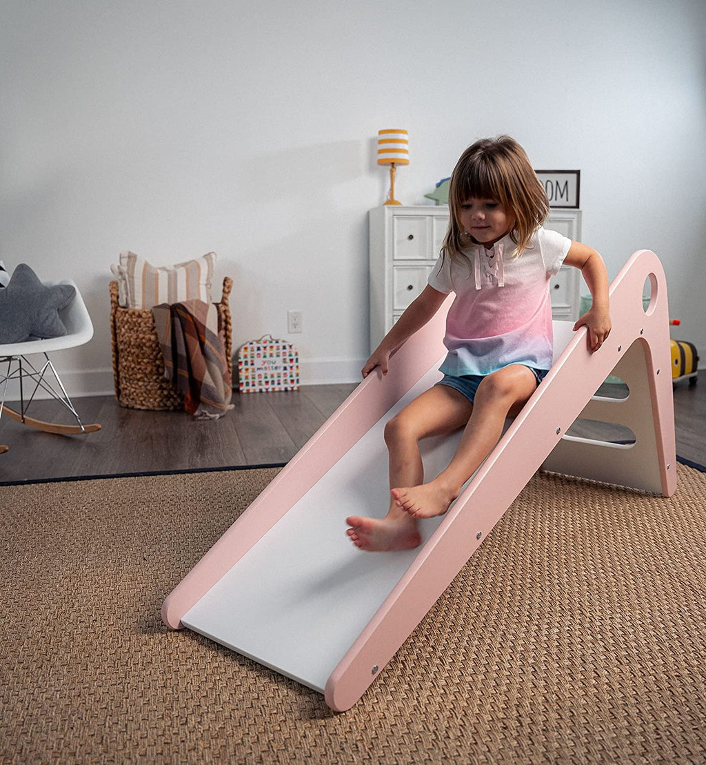 Pink Wooden Indoor Slide for Toddlers G508839