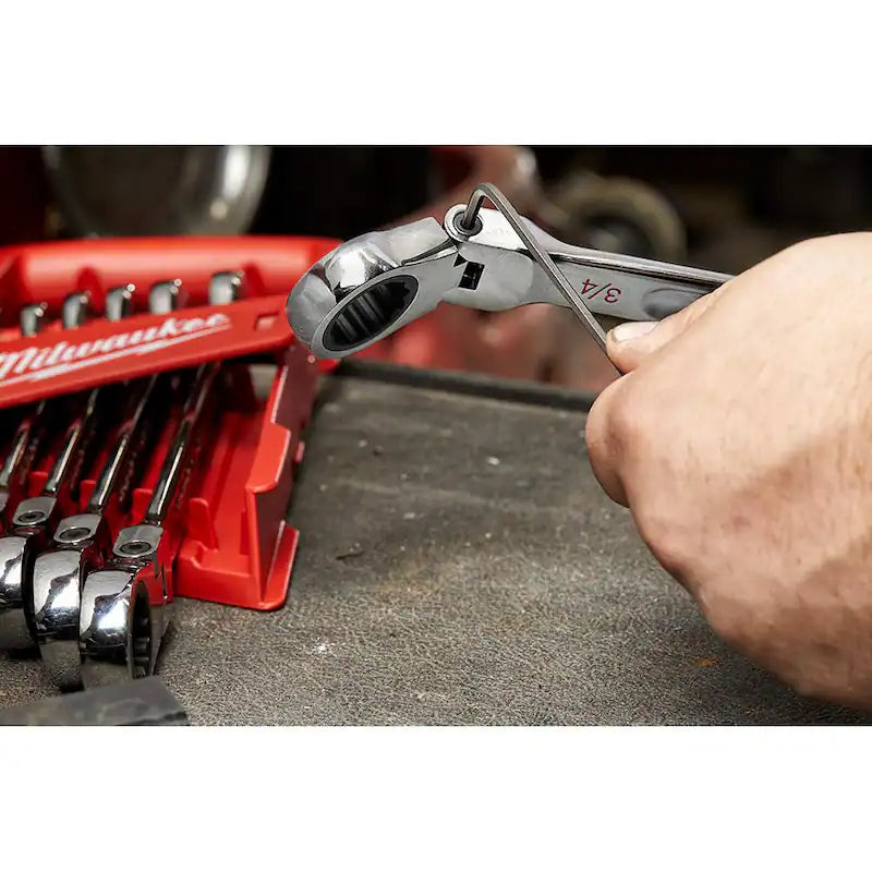25-Piece Flex-Head Ratcheting Combination Wrench Set SAE with Screwdriver Set U609