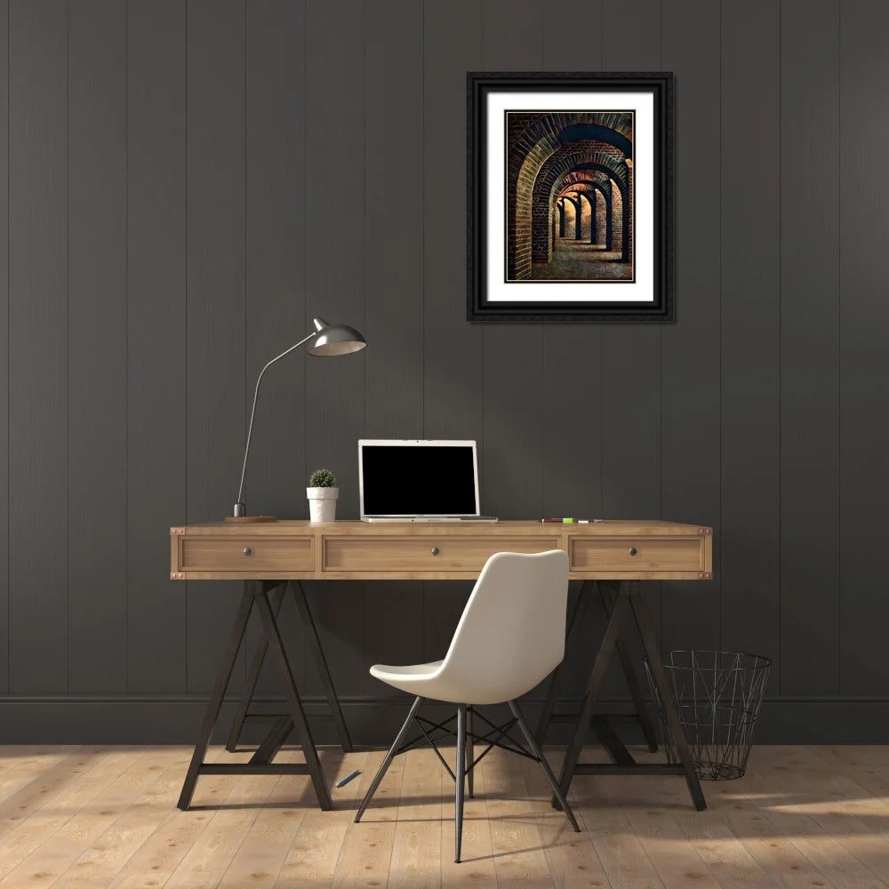 Black Ornate Wood Framed Art Print J897788