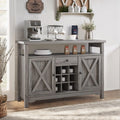 White 47 Kitchen Buffet Storage Cabinet with Barn Door H849