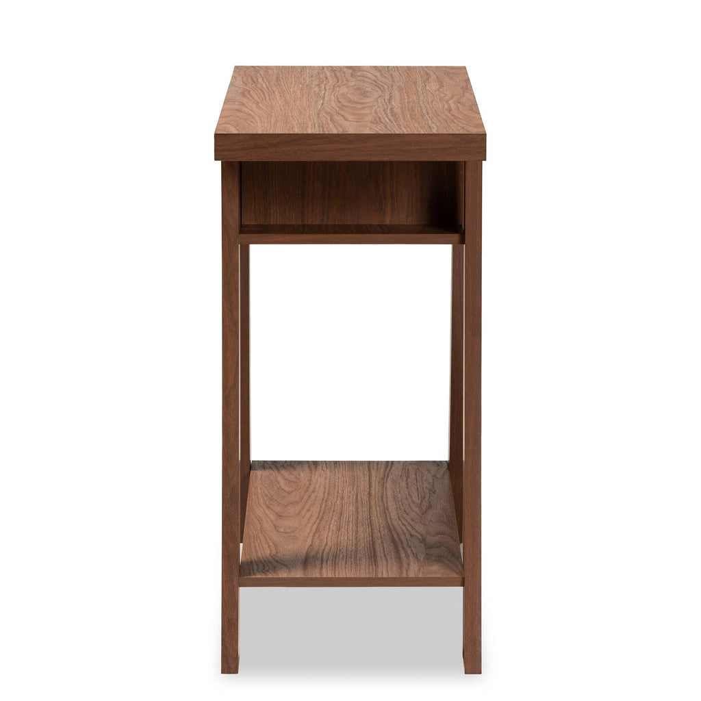 Walnut Brown Finished Wood 1-Drawer Console Table H5008