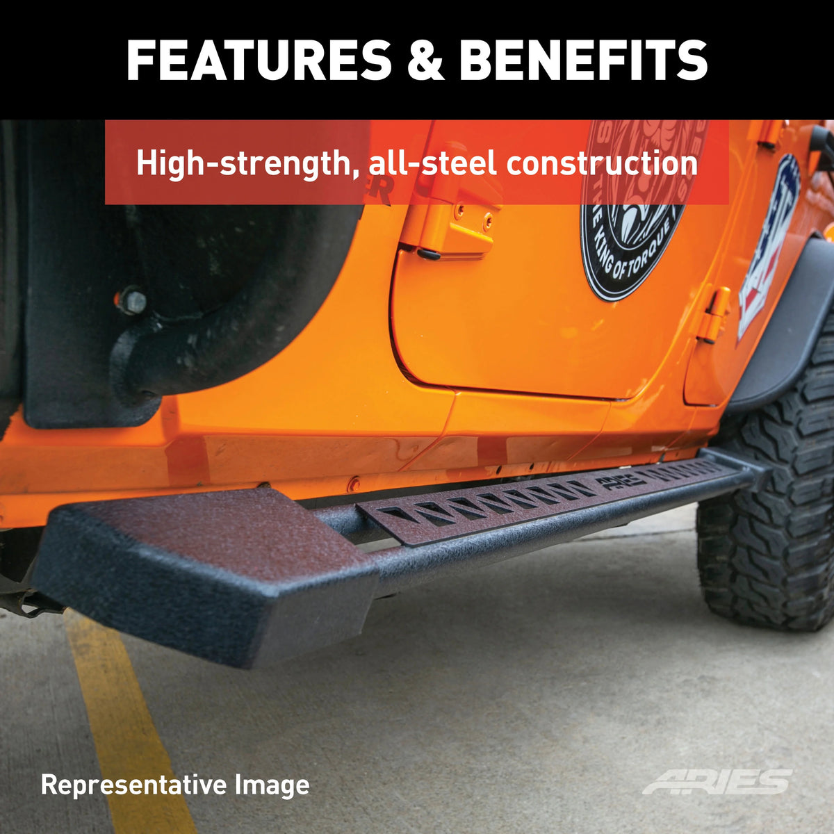 Black Steel Rocker Step Guard Running Boards T4802