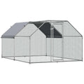 Galvanized Metal Chicken Coop with Cover Walk-In Pen Run K1525