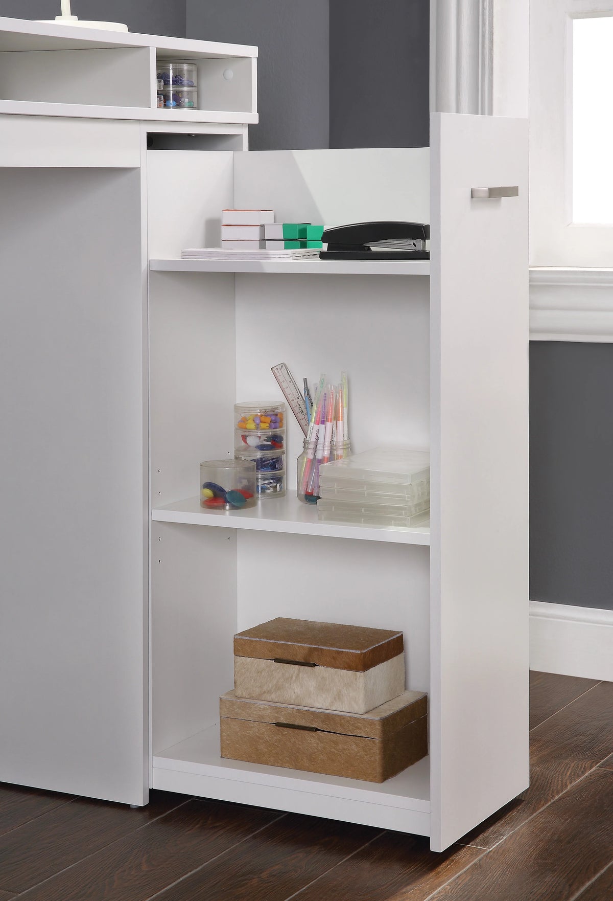 47" Wide White Desk with Storage A94754