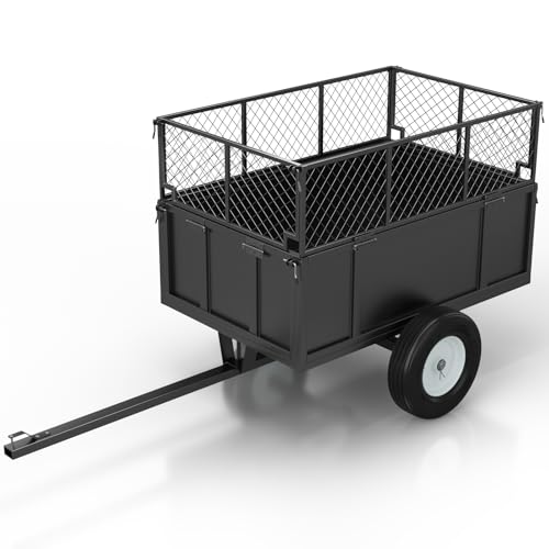 Heavy Duty 750lb ATV Dump Trailer, 17 Cu.Ft Yard Cart with Removable Sides B2054
