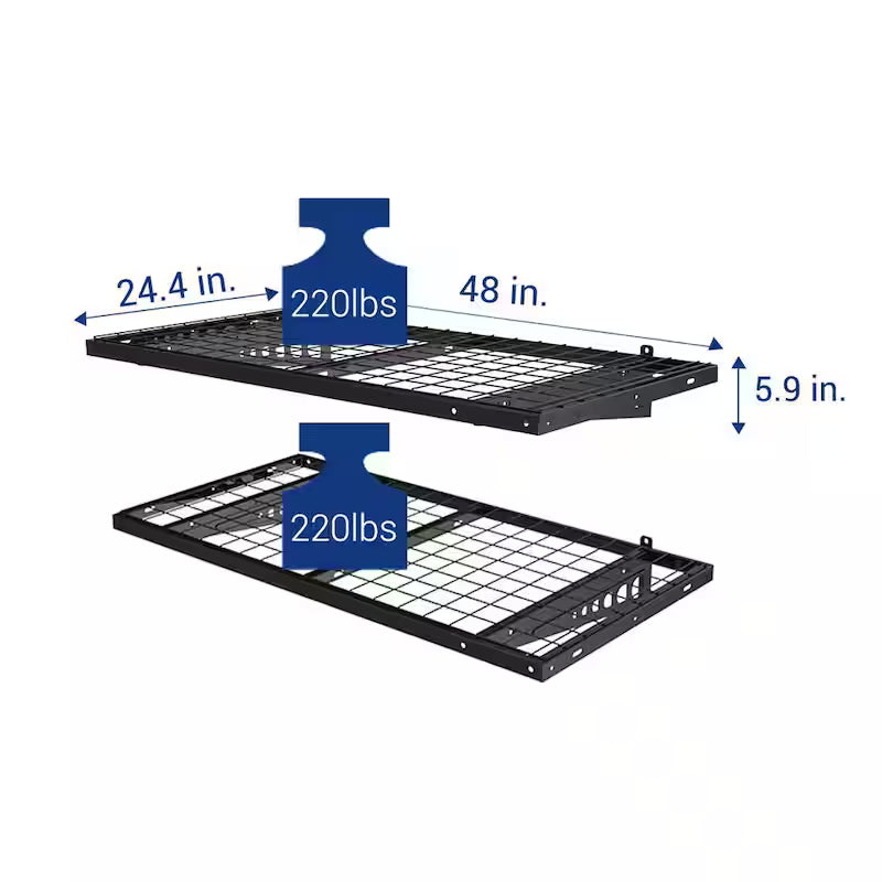 Heavy Duty Wall Shelf with Brackets in Black G27842