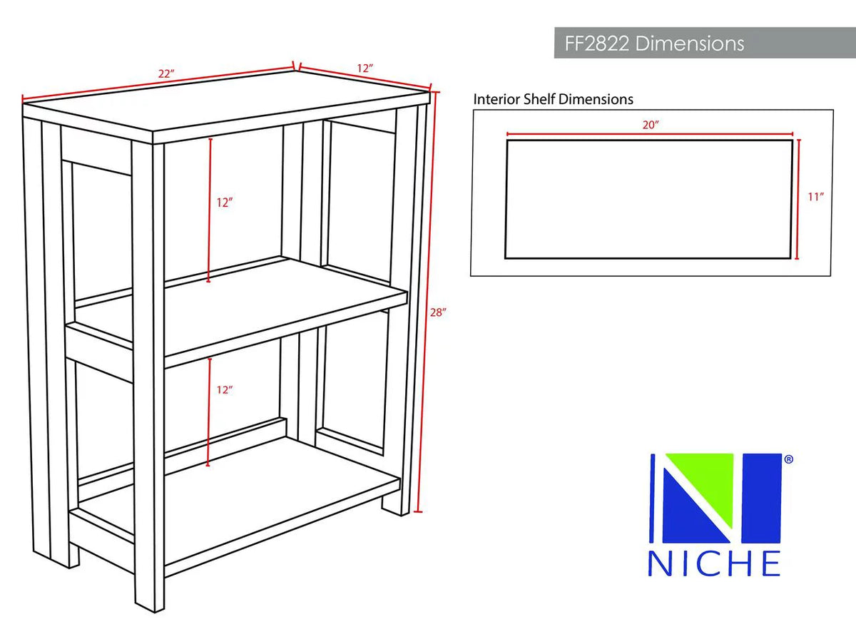 Medium Oak 2 Shelf Wood Bookcase U964673