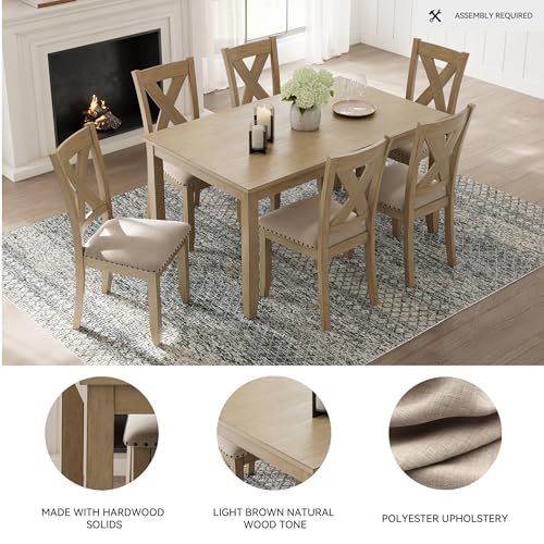7 Piece Dining Set with Table and 6 Chairs V837858