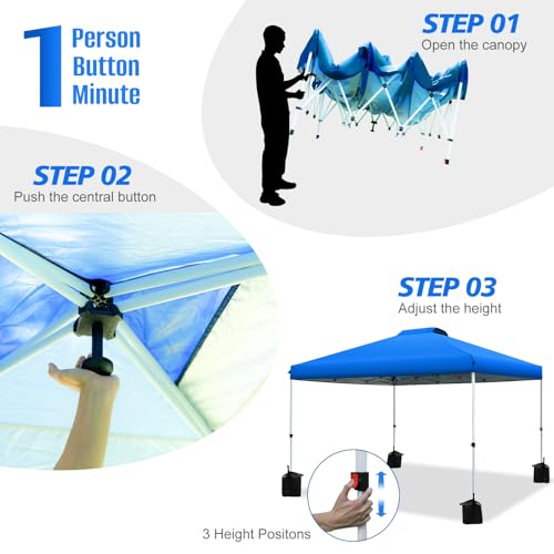 Blue 10x10ft Pop up Canopy Tent with Roller Bag J4564
