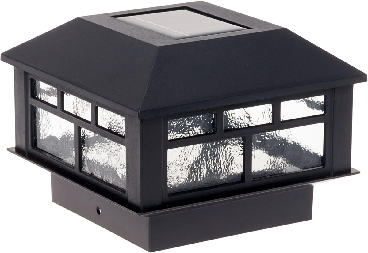 4 Pack Black Solar Post Cap Lights for Wood Vinyl Post Caps J195