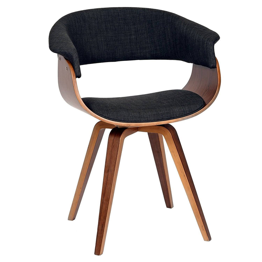 Charcoal Fabric and Walnut Wood Finish Chair S3874