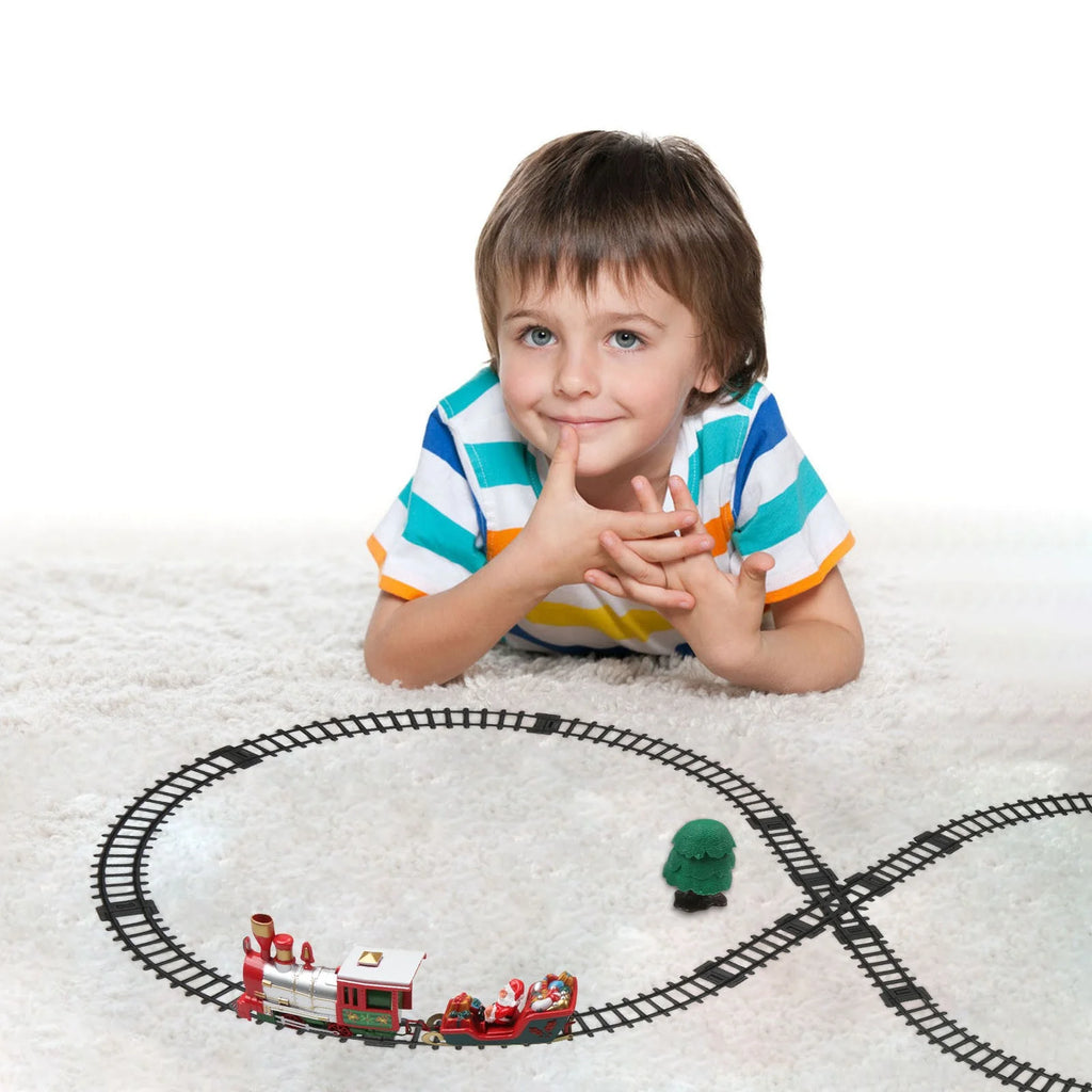 Battery Operated Toy Train Set with Railway Tracks W28112