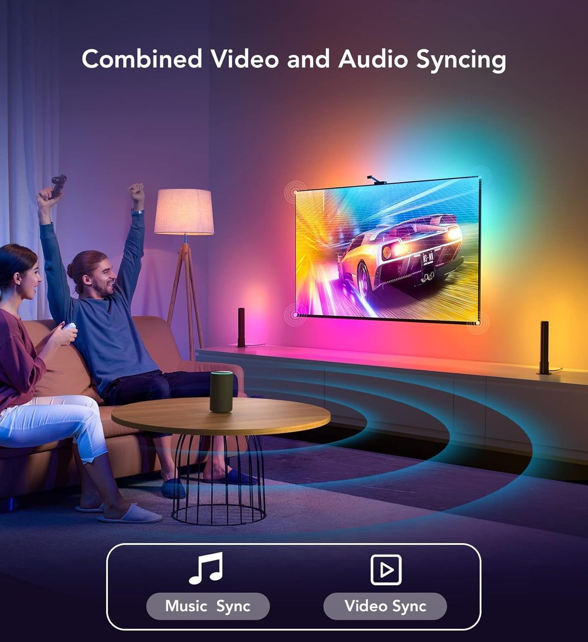 Smart Wi-Fi RGBIC LED Strip Lights & Light Bars with Camera Z36123