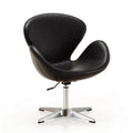 Raspberry Black & Polished Chrome Faux Leather Adjustable Swivel Chair Y8540
