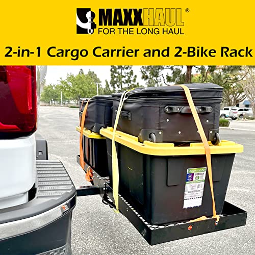 60 inch x 20 inch 500 lb. Capacity 2 in 1 Hitch Mount Cargo Carrier Rack and 2 Bike Rack S483034