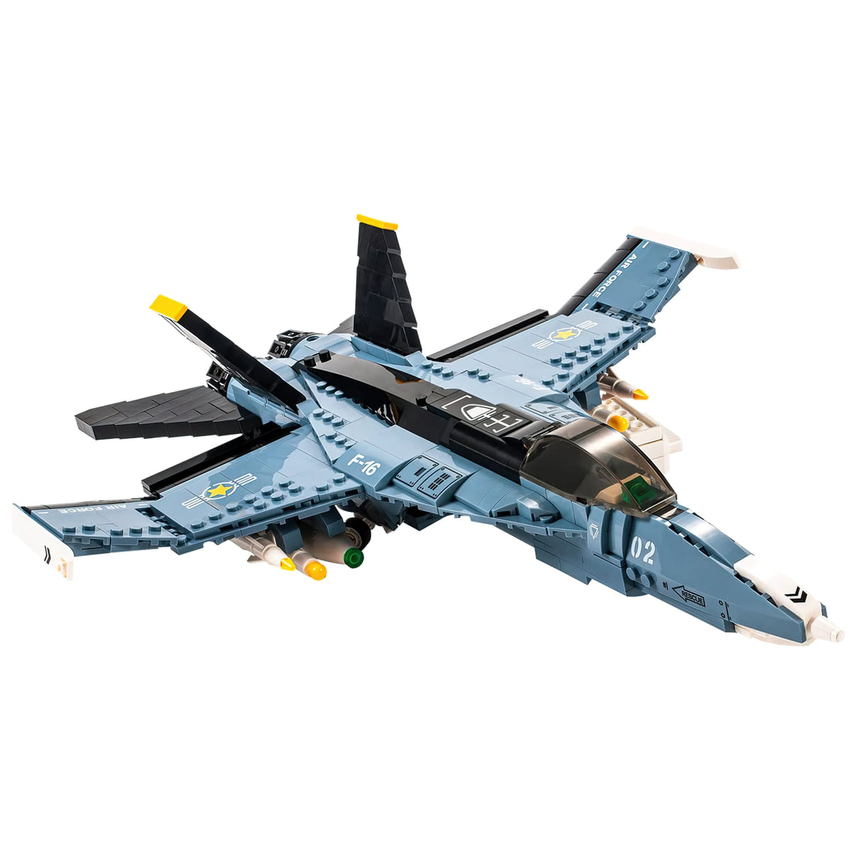 Blue F-16 Fighting Jet Building Block Set P7128