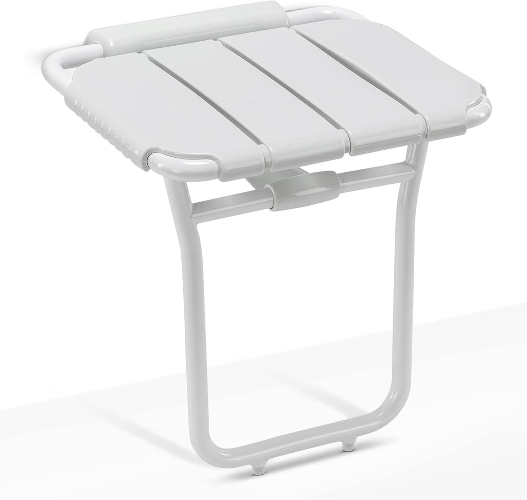 Foldable Shower Seat Bench Wall Mounted White Z4106