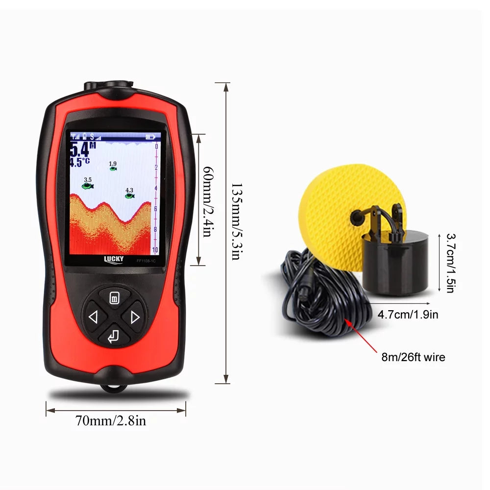 Portable Fish Finder 100M/300FT Depth Fish Alarm Wired Fish Detector N4259
