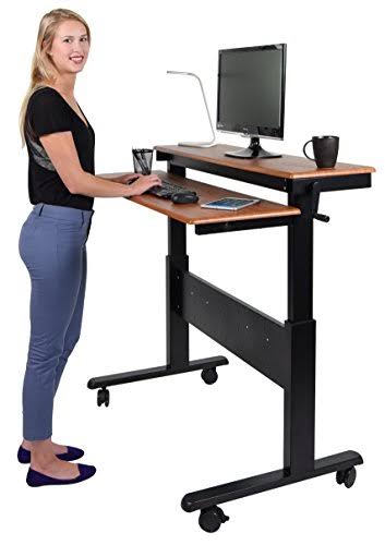 48-inch Crank Adjustable Height Stand Up Desk with Steel Frame B730