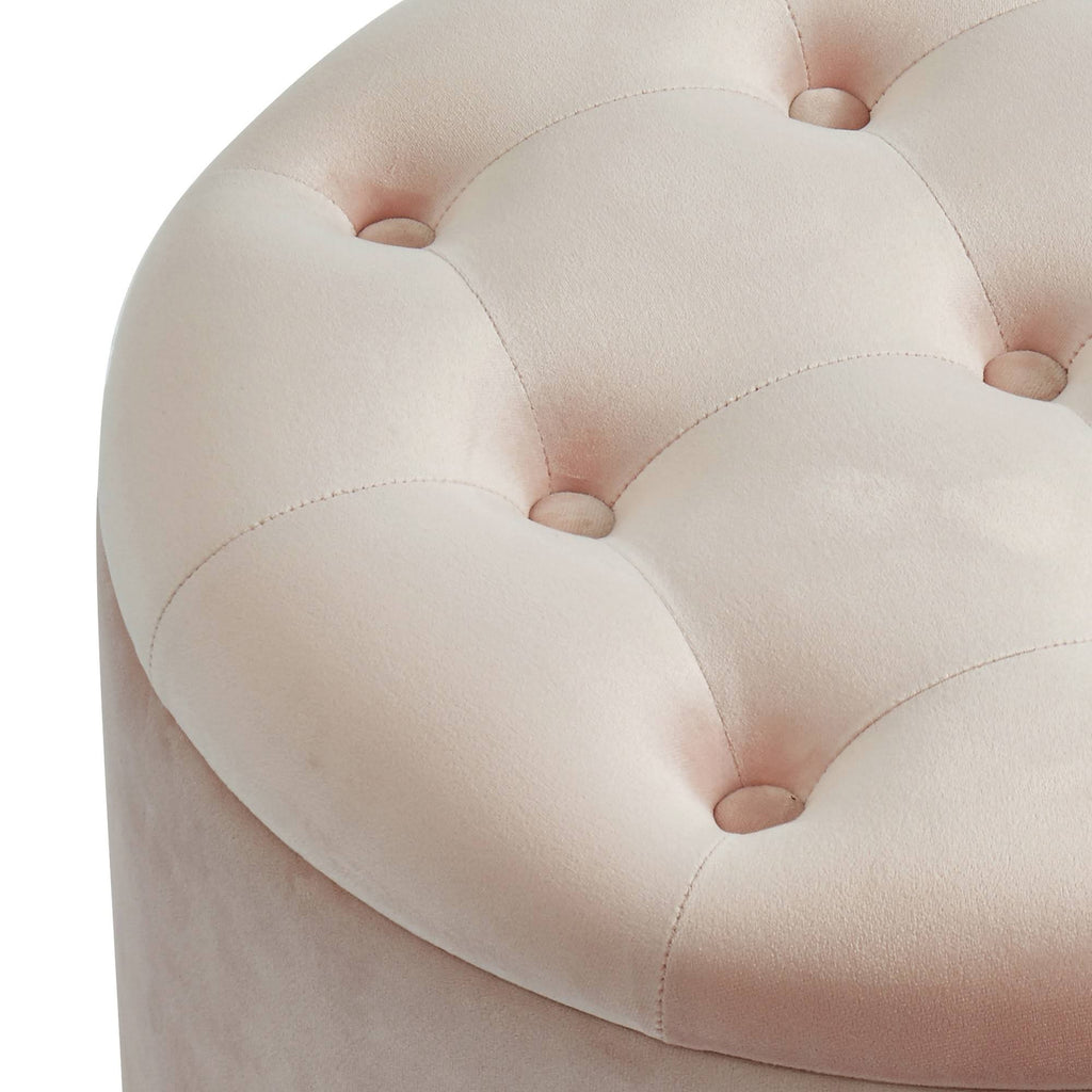 Blue Round Storage Ottoman O608