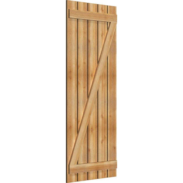 Spaced Board-n-Batten Shutters with Z-Bar, Rough Sawn Western Red Cedar K84620
