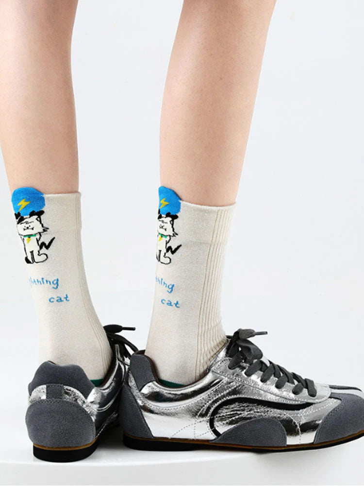 Cute Cartoon Kitty Mid-Calf Socks E8563