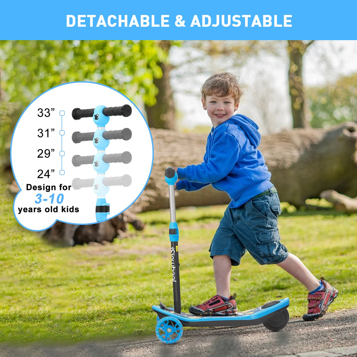 3 Wheel Electric Scooter with Flashing Wheels Q459561