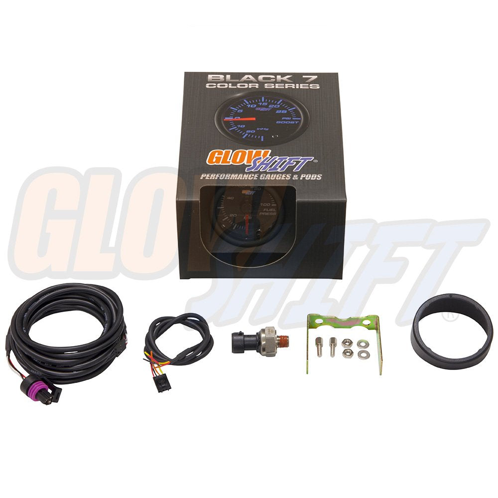 Black 100 PSI Fuel Pressure Gauge Kit with Electronic Sensor G538