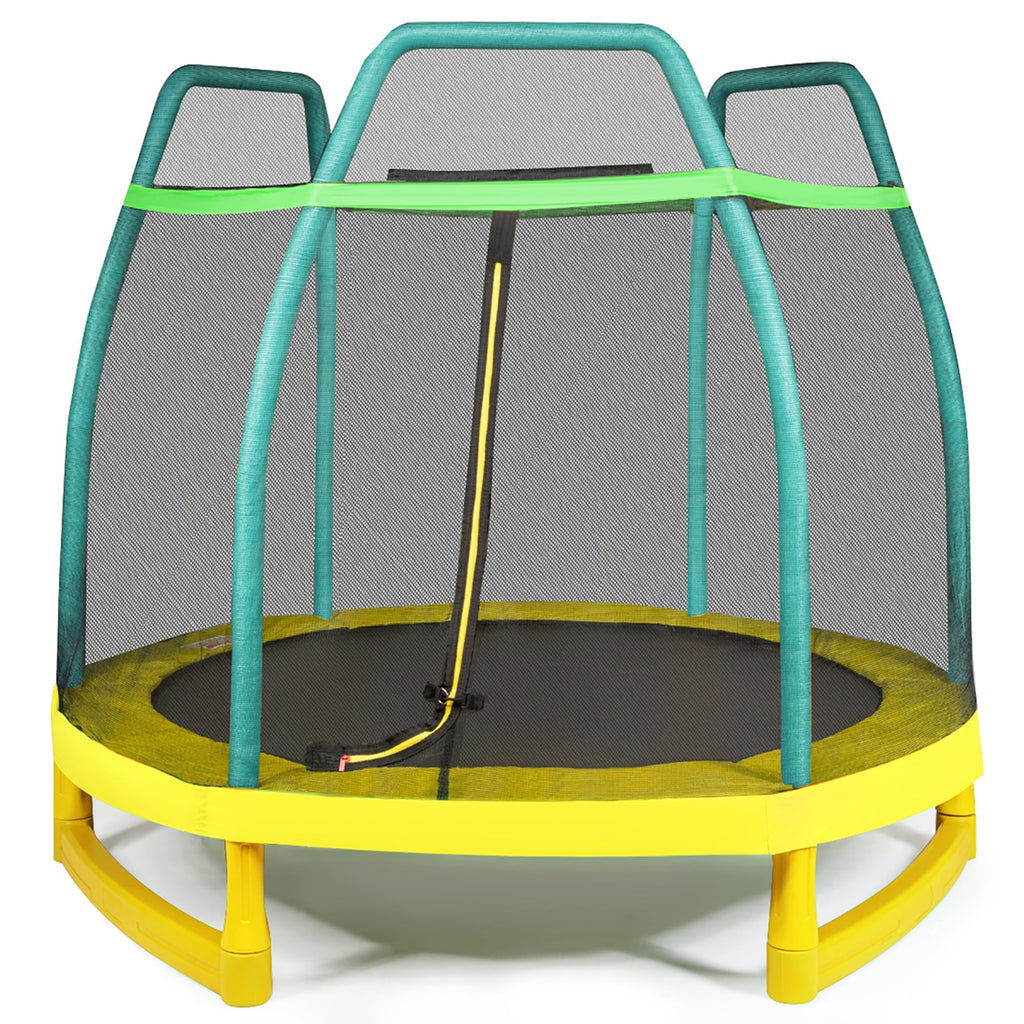 7FT Kids Trampoline with Safety Enclosure Net E270