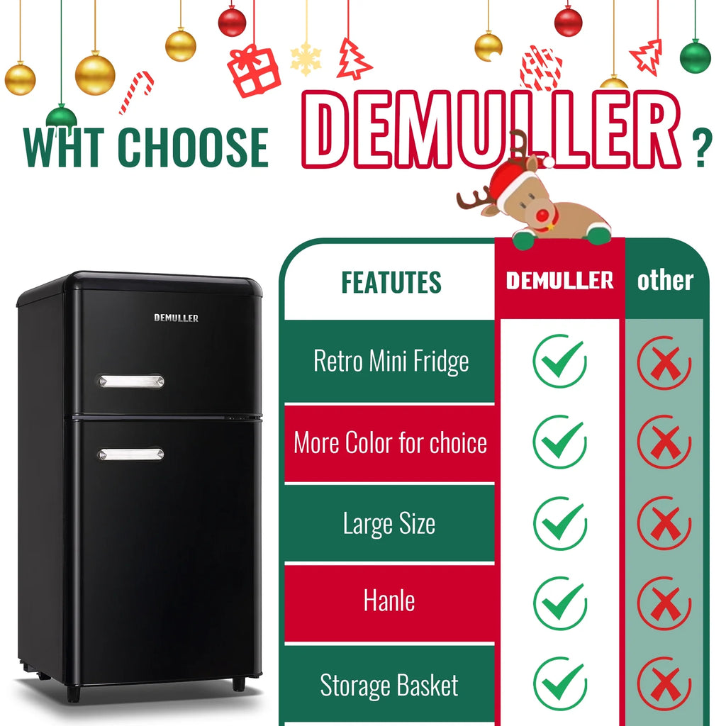 3.5 Cu.ft Dual Door Small Refrigerator with Freezer W55631