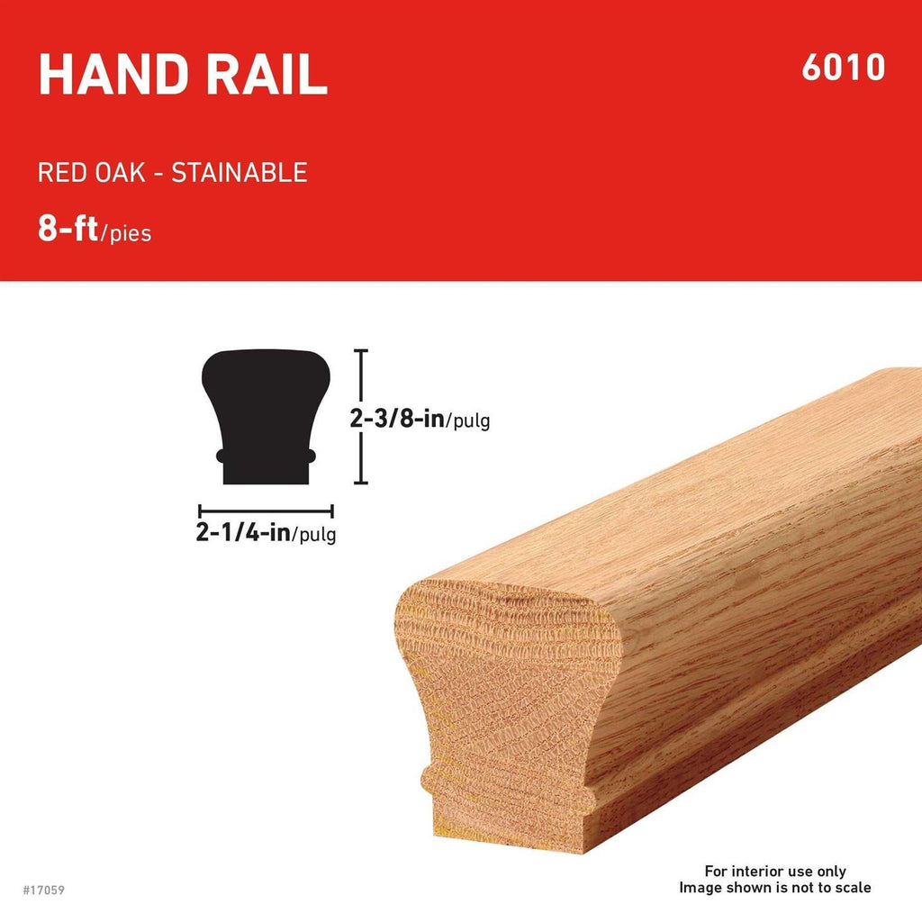 Unfinished Wood Oak Handrail A520