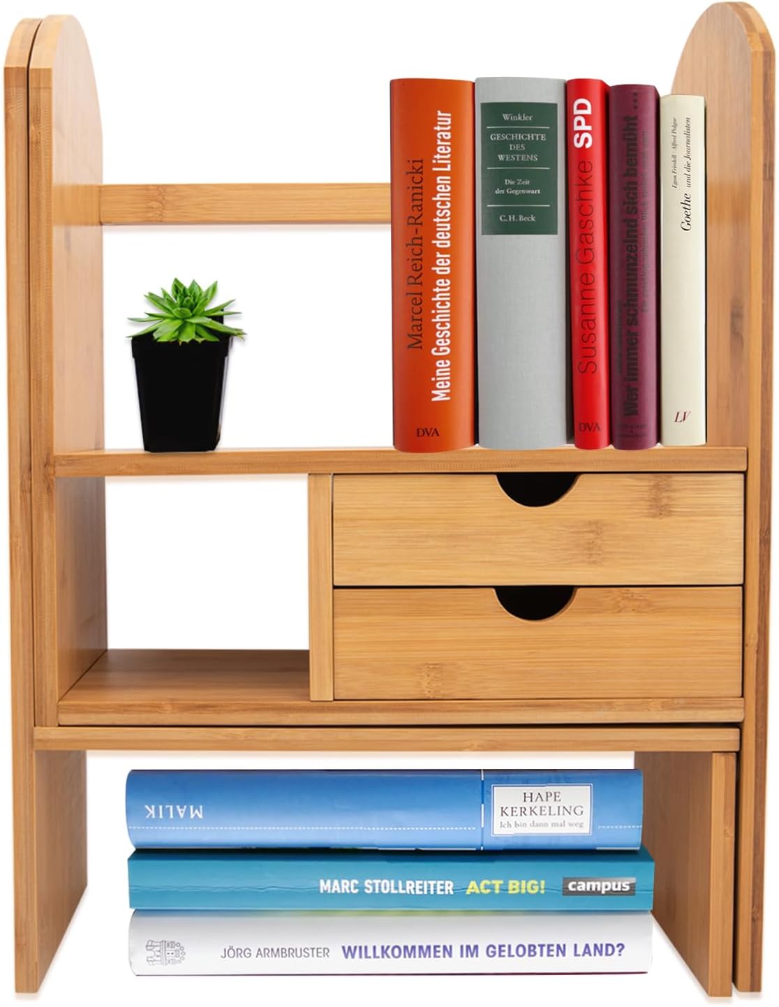 Bamboo Desktop Bookshelf Organizer L6319