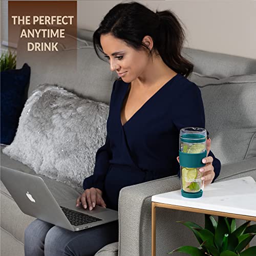 14-Ounce Double Wall Glass Tumbler with Lid R480