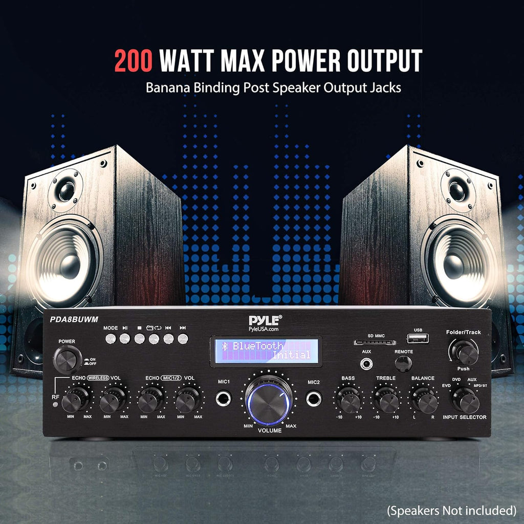 200W Dual Channel Wireless Microphone Power Amplifier System S4468