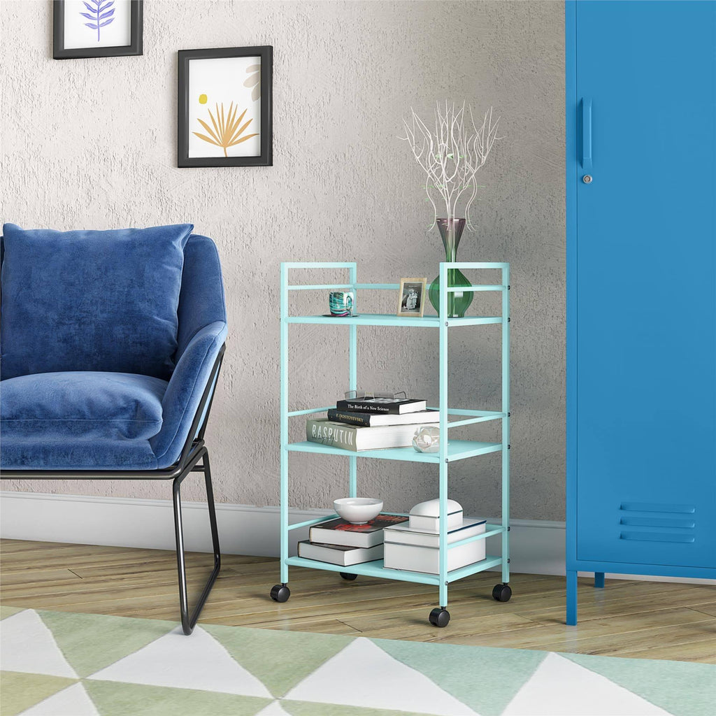 Blue Metal Rolling Cart O389