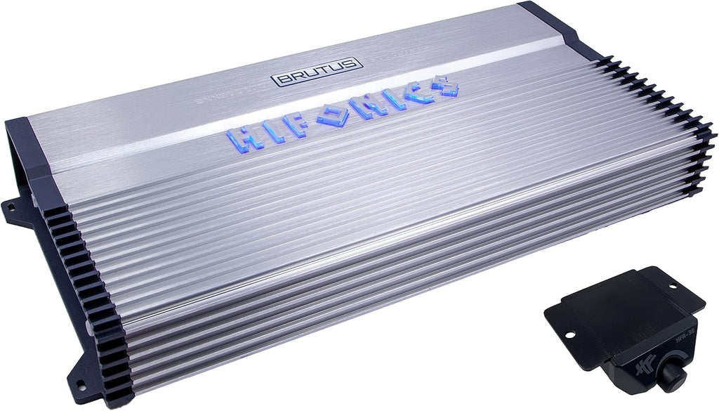 6000 Watt RMS 1-Channel D Class Car Audio Amplifier with Blue 0 Gauge Installation Kit Bundle F40309