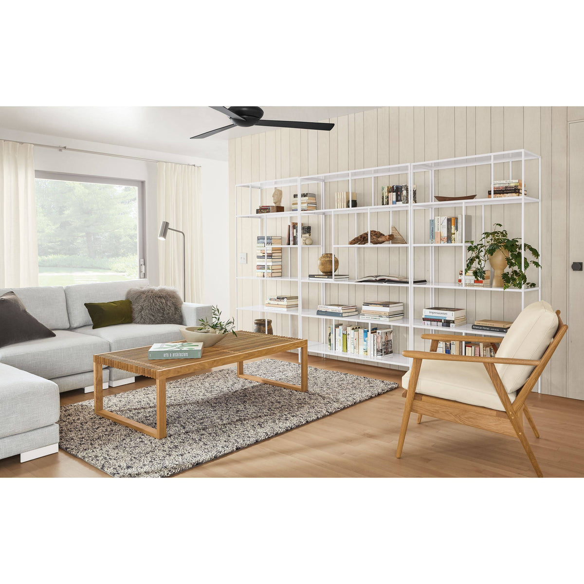 Modern Foshay Bookcase 15d 32W 86H in Cognac P45657
