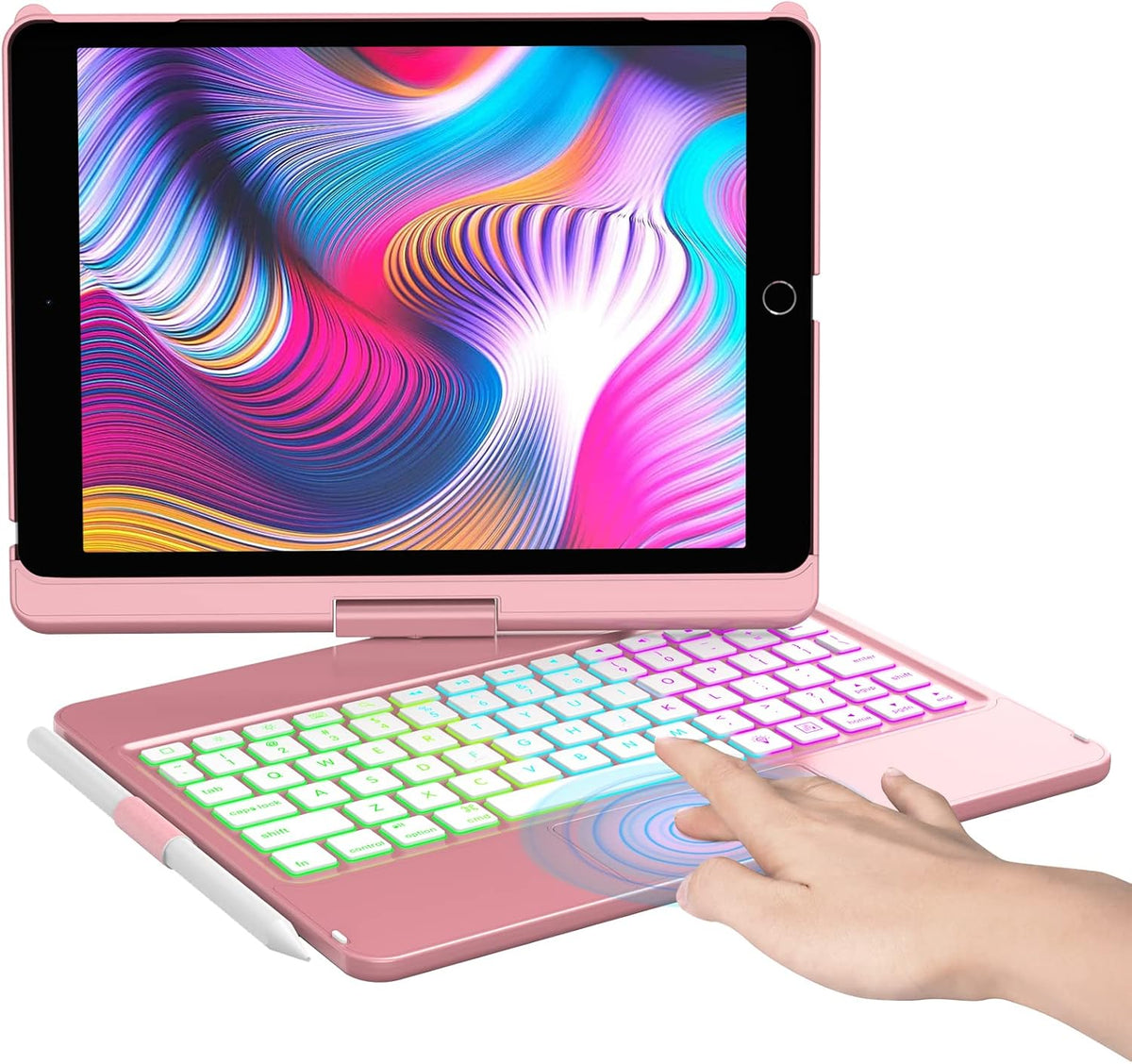 10 Color Backlit 360 Rotatable Keyboard Case V672258