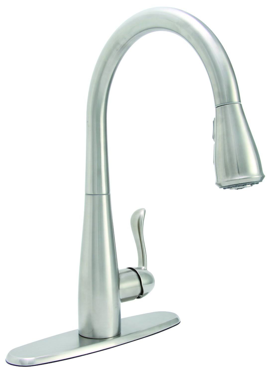 Satin Stainless Single Handle Pull-Down Kitchen Faucet S17137