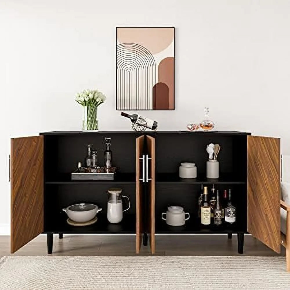 Black 4 Door 58 Inch Sideboard N62524